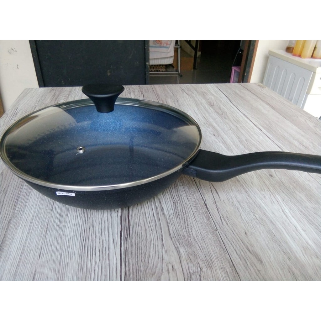 Wok Pan, Diameter 28 cm danTutup Kaca 28 cm  Neocook Frying Pan