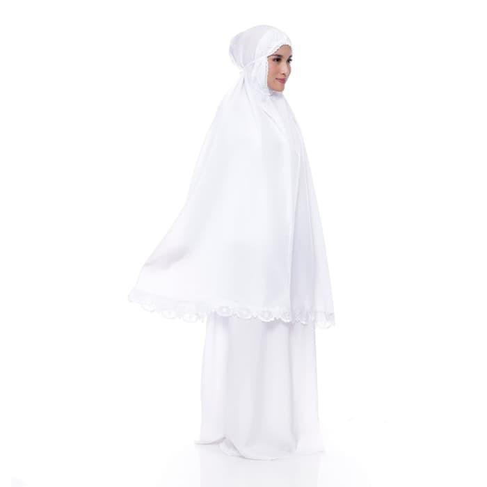 mukena katun putih polos terbaru/terlaris/sovenir n oleh2 haji