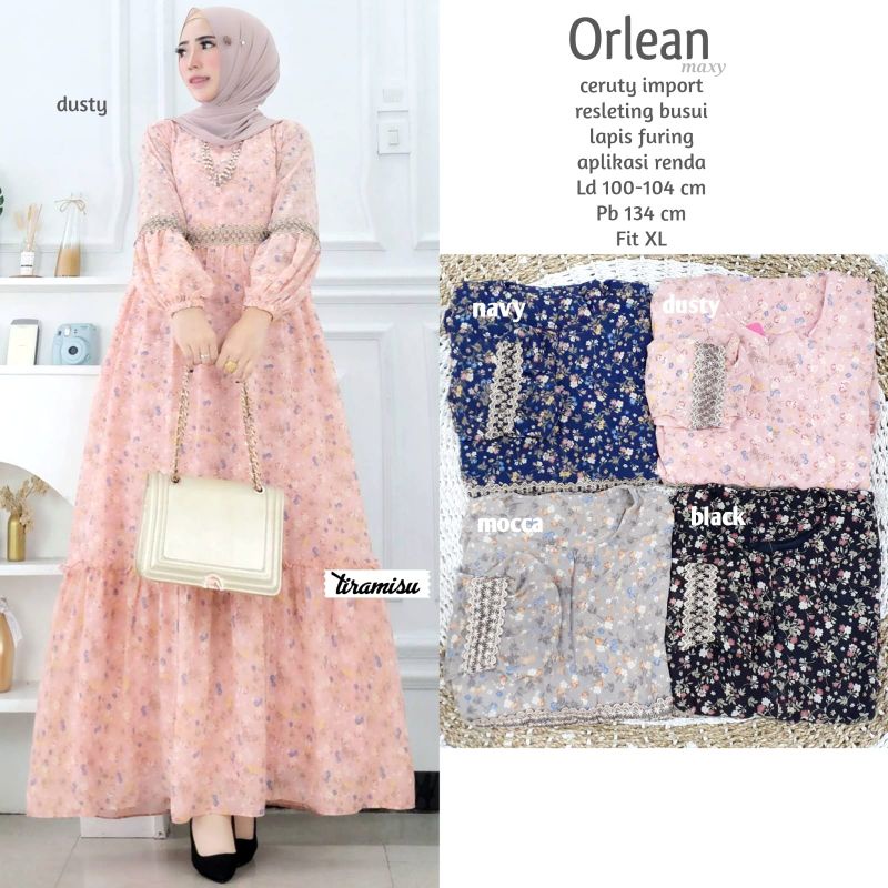 orlean maxi dress muslim gamis ceruty full furing gamis terbaru kekinian gamis kombinasi ori amelia tiramisu gamis rayon premium gamis jumbo ld 110 xl xxl gamis murah gamis motif bunga-3