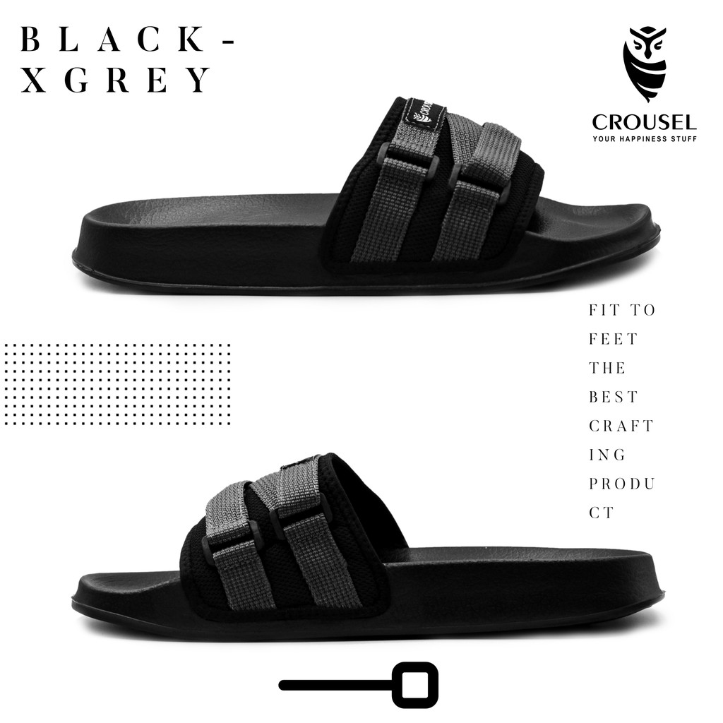 Crousel Sandal slop Casual \ Unisex - Caesar Black X Grey-2