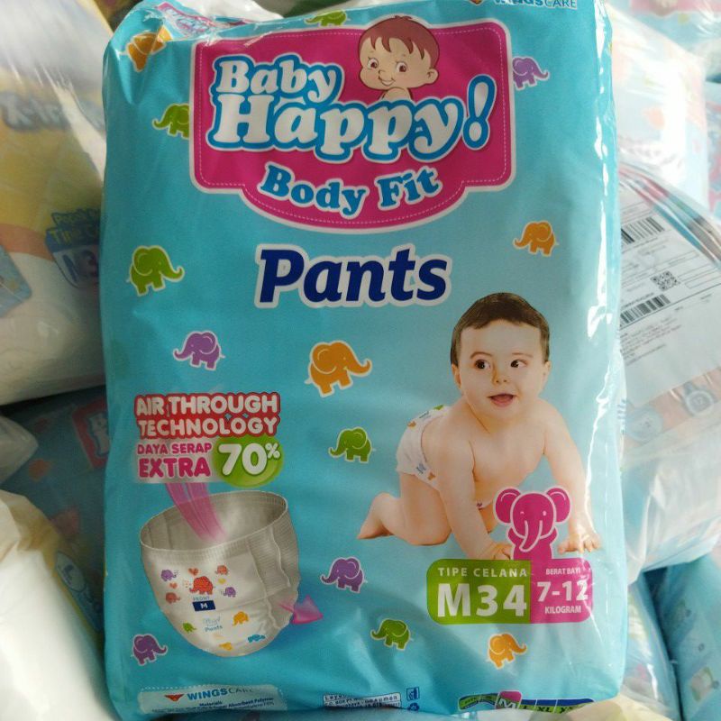 BABY HAPPY PANTS M34/ BABY HAPPY BODY FIT PANTS / POPOK BABY HAPPY / BABY HAPPY PANTS/BABY HAPPY