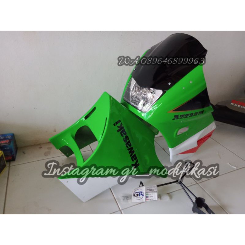 Fairing ssr ninja r / ss dan sambungan bawah/fairing depan set kr150/fairing kotak set depan