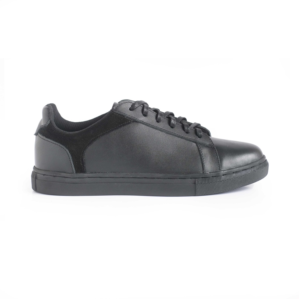 Sepatu Sneakers Kulit Pria - Winshor - Onyx - Full Black