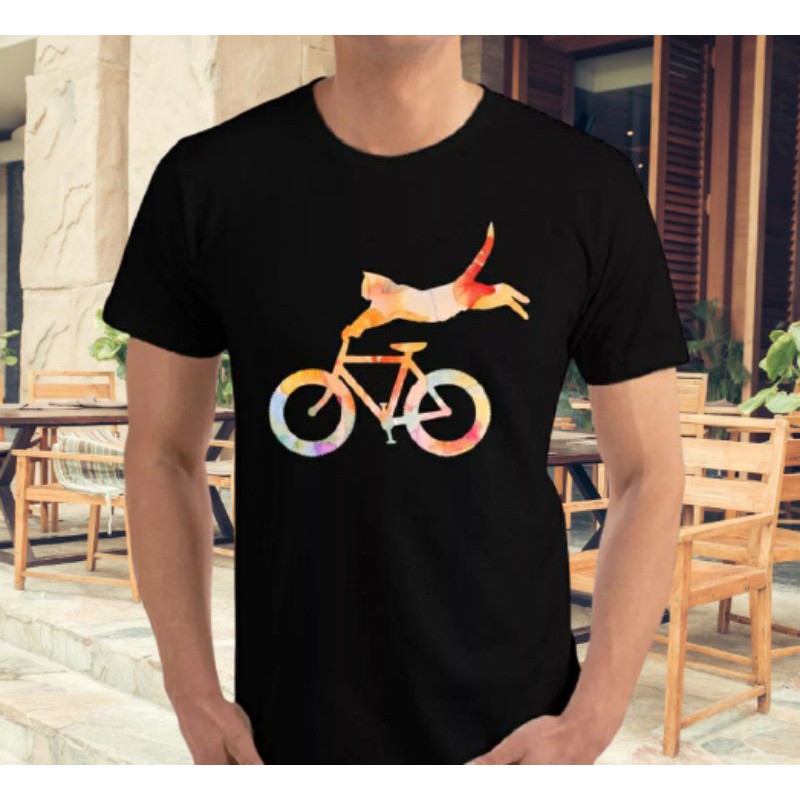 CAT CYCLE TSHIRT COTTON COMBAD UNISEX LENGAN PENDEK TERBARU'