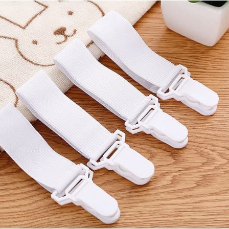 Grosir - H593 (ISI 4 PCS) Tali Karet Strap Pengikat Pengait Pengencang Ujung Sprei Kasur Gripper