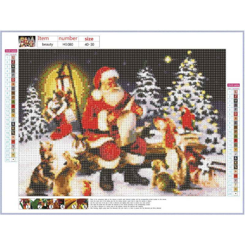 Zzz 4pcs / Pak Lukisan Diamond 5D DIY Gambar Santa Claus Untuk Dekorasi Rumah