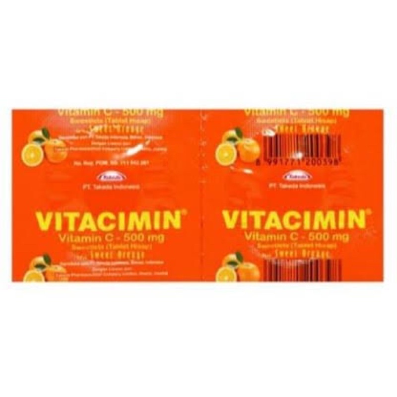 VITACIMIN STRIP 2 TABLET RASA LEMON &amp; JERUK