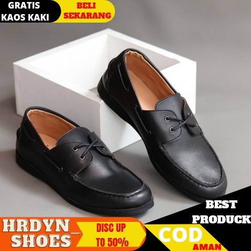 VALIANT Sepatu Casual Slip On Kulit Asli Kasual Formal Slop Kerja Kantor Kondangan Original Pantofel Pria Cowok