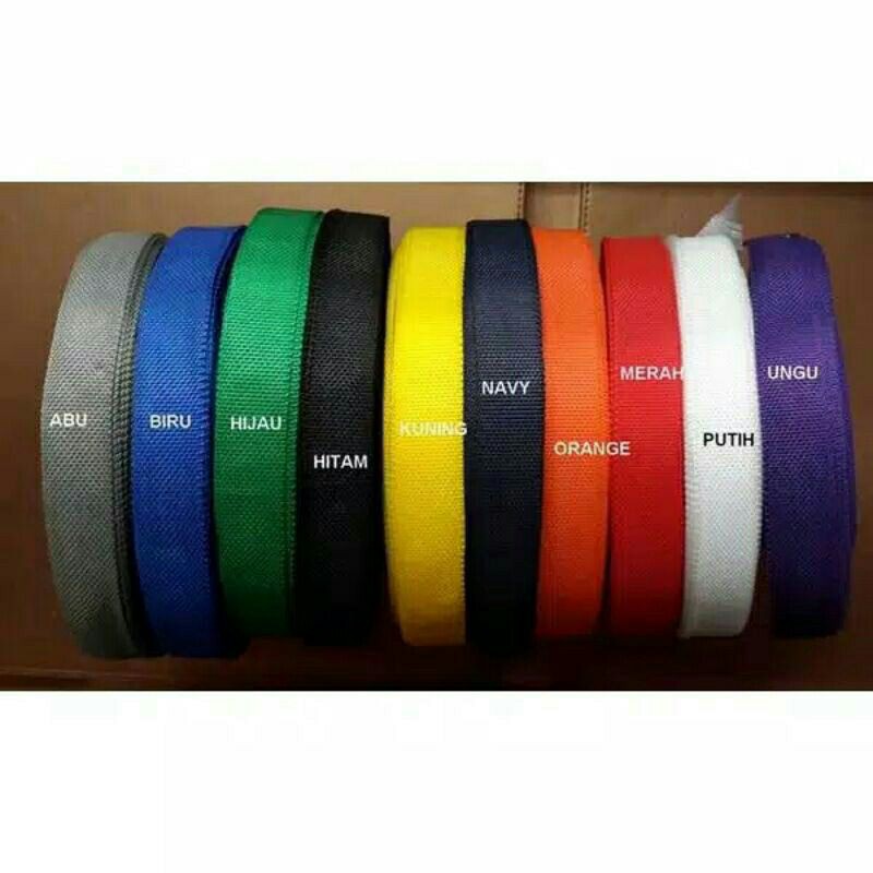 

Tali Webbing Bisban Pelipit Warna Variasi Ukuran 2 cm Murah Per Meter