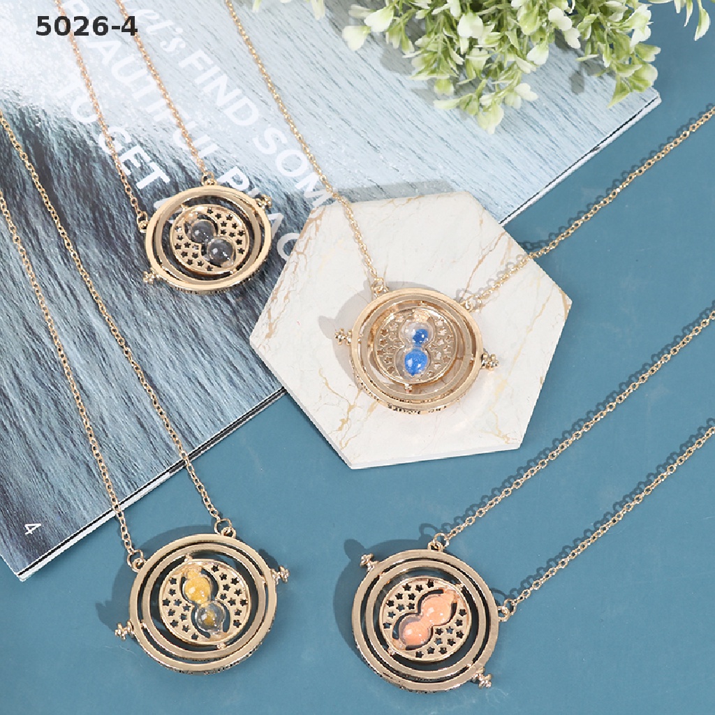 5026-4 Kalung Rantai Dengan Liontin Jam Pasir 3D Harry Potter Untuk Wanita