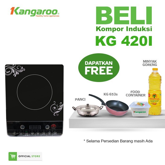 DAPUR PERALATAN MASAK KANGAROO PAKET MASAK KOREA KOMPOR INDUKSI & FRYPAN FREE MINYAK