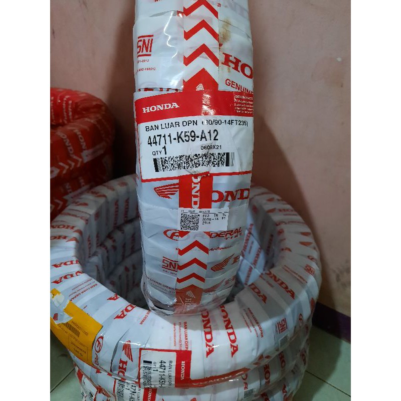 BAN HONDA depan belakang 80/90 90/90 Ring 14 TUBELESS MATIC BONUS PENTIL