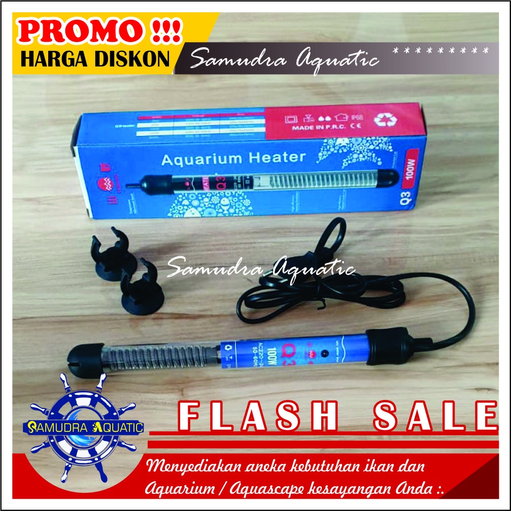 HEATER Pemanas Aquarium 100 Watt, Hiter Penghangat Air Aquarium Aquascape (GRATIS BubleWrap)