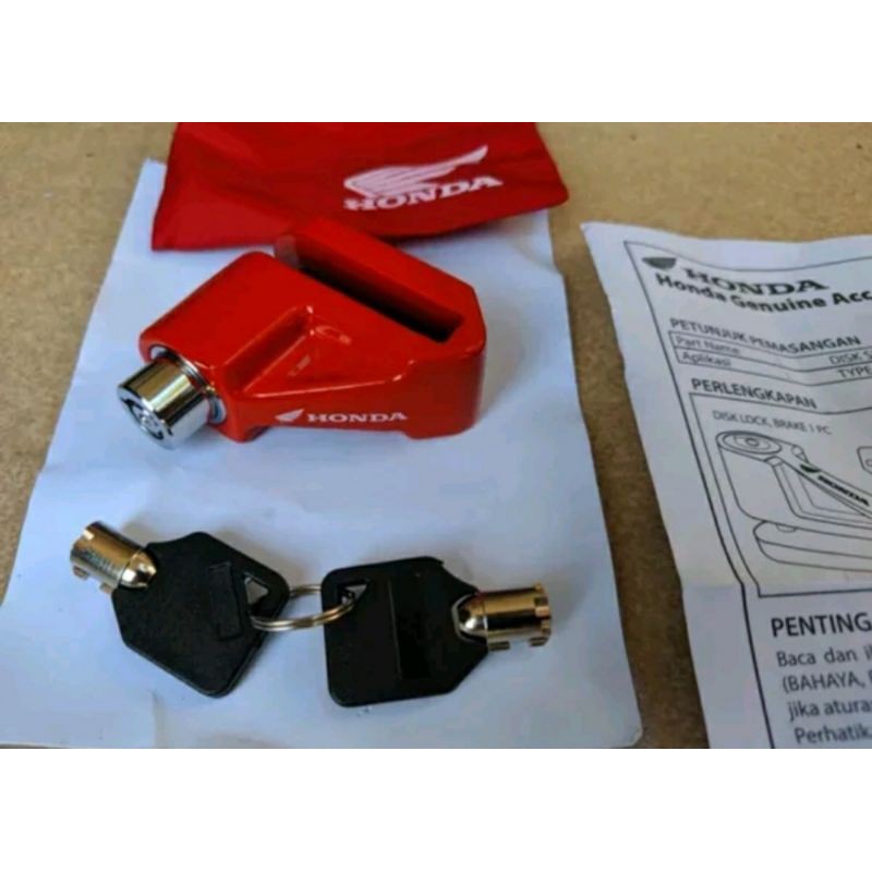 Kunci Gembok Cakram Original Honda Disk Brake Lock