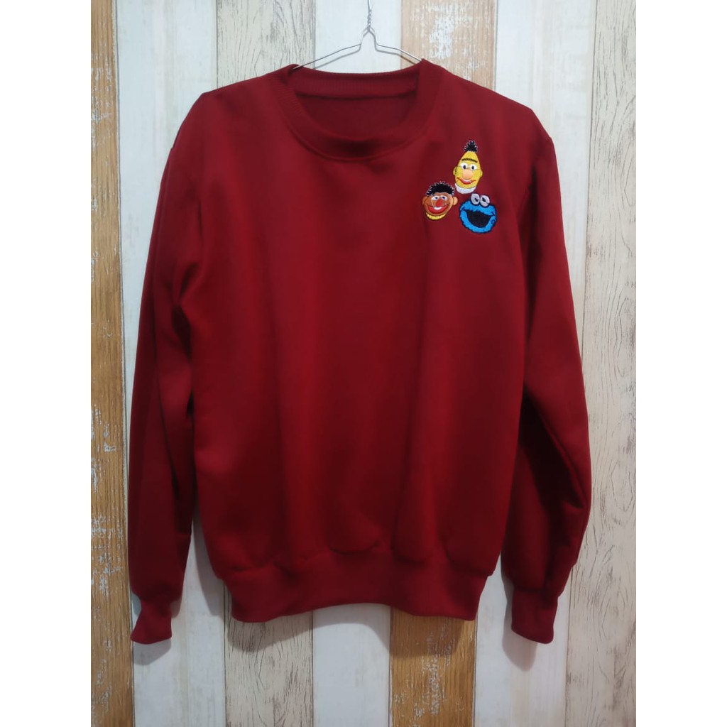 Sesame Maroon_Sweater korea_Sweater Wanita Terlaris