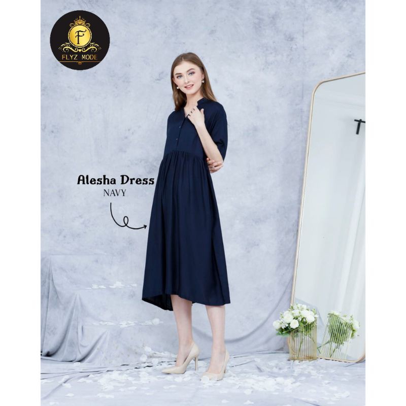 Mini Dress Polos Alesha Rayon Viscose Busui Friendly