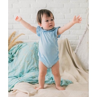 Kottonville - Setelan Baju Anak Bayi Michi Ruffle Sleeves Bodysuits (0-2 yrs) Laki-laki dan Perempuan-Cloud Blue