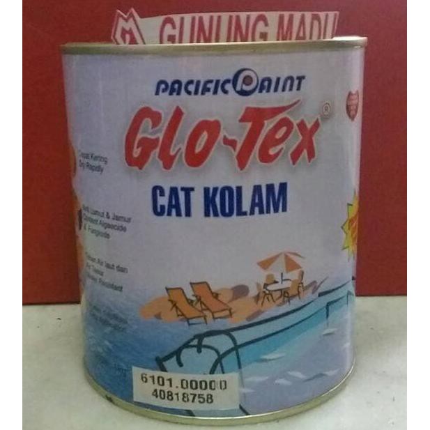 CAT KOLAM GLOTEX BIRU PUTIH 1 KG / KOLAM IKAN RENANG BERENANG BAK AIR