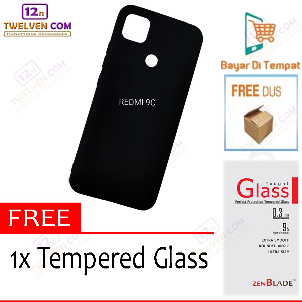 [FLASH SALE] Case Slim Matte Softcase Xiaomi Redmi 9c - Free Tempered Glass