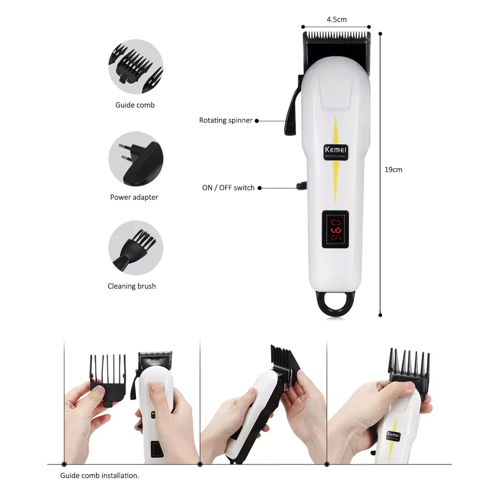 Alat Cukur Atau Cukuran KM-809A with LCD Screen