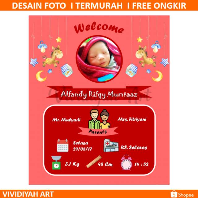 Edit foto desain foto kelahiran bayi