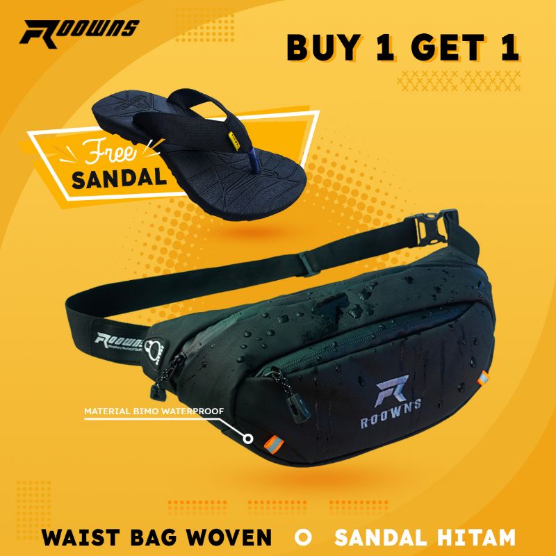 Waistbag Tas Pinggang Pria Wanita Free Sendal Gunung Jepit Woven