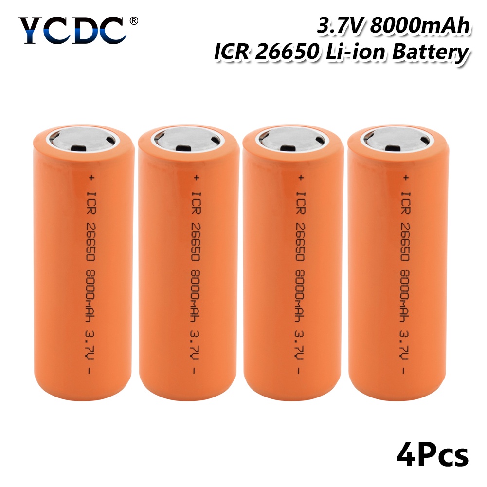Batteries Battery 26650 Lithium Battery 3.7V 8000Mah Li-Ion Rechargeable Battery for Flashlight Battery-10Pcs 