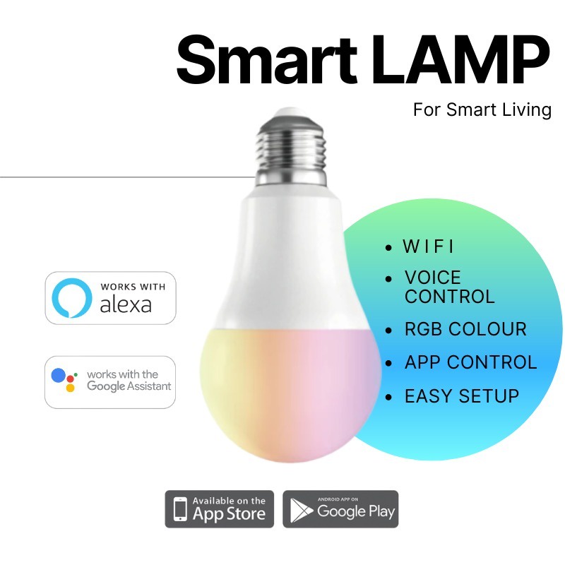 Bardi SMART LIGHT BULB 9W Bohlam Rgb+Ww Wifi Wireless IoT For Home Automation