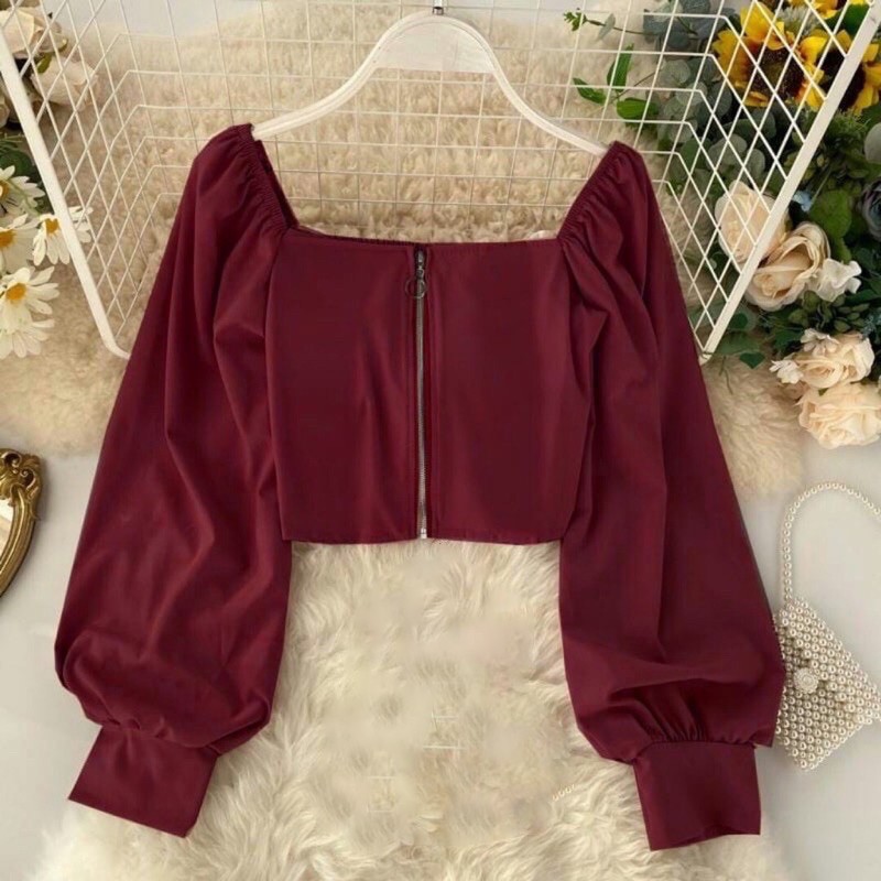 ComfortBoutique BLOUSE CROP ZIPPER