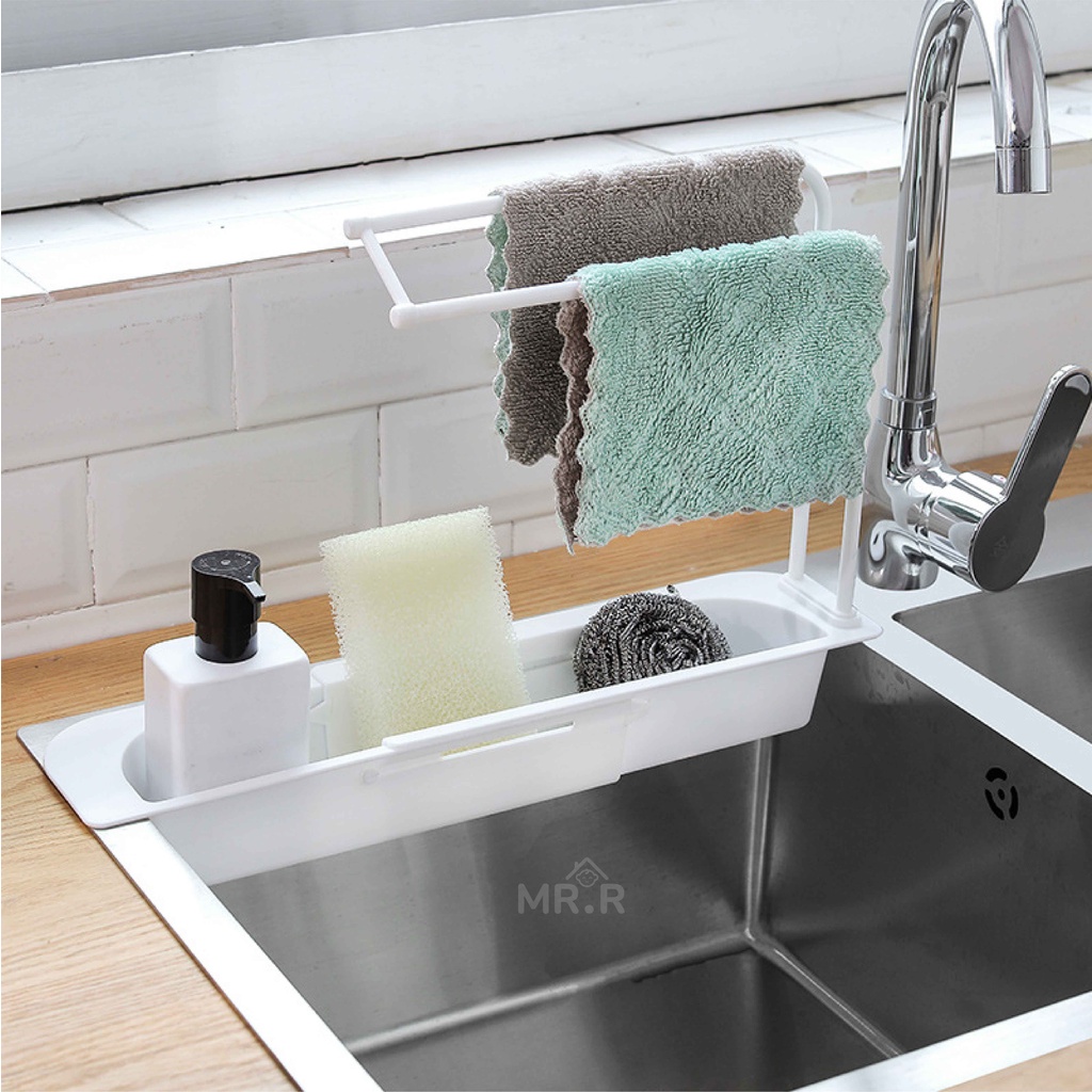 Tempat Spon Rak Cuci Piring Tirisan Wastafel Gantungan Kain Lap Dapur Sabun Kitchen Sponge Rag Rack