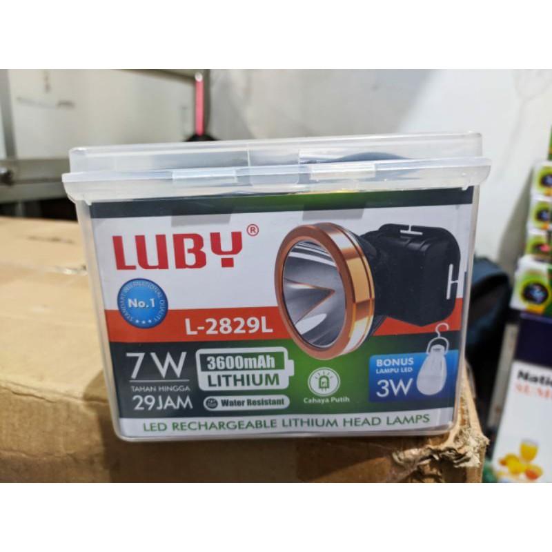 Senter kepala luby 7 watt Cahaya putih