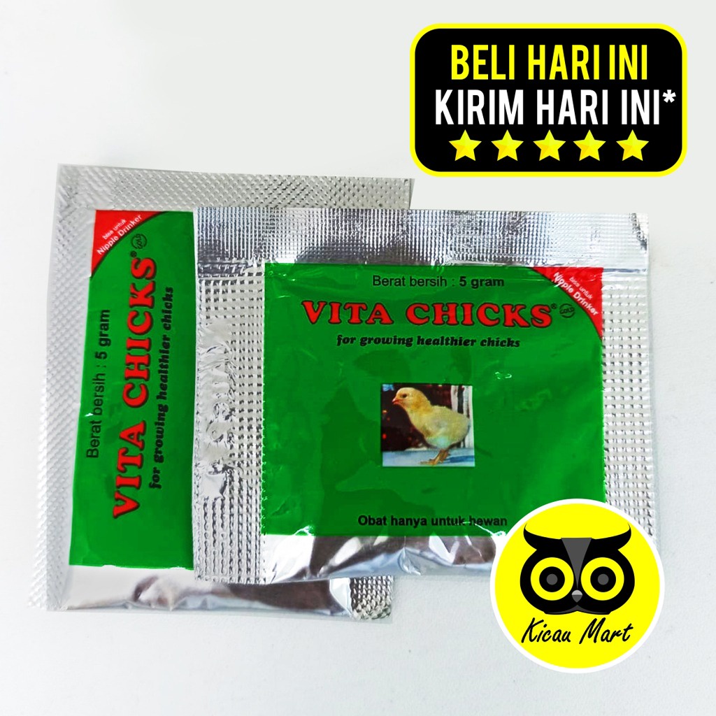 VITACHICKS OBAT PERTUMBUHAN ANAK AYAM VITA CHICK VITA CHICKS 5 GRAM MEDION VITAMIN PERKEMBANGAN ANAK UNGGAS AYAM BURUNG BEBEK