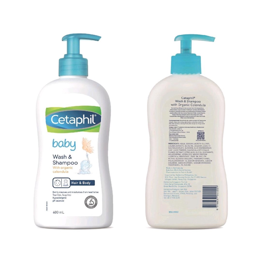 CETAPHIL WASH &amp; SHAMPOO WITH CALENDULA 400ML / SHAMPOO BAYI