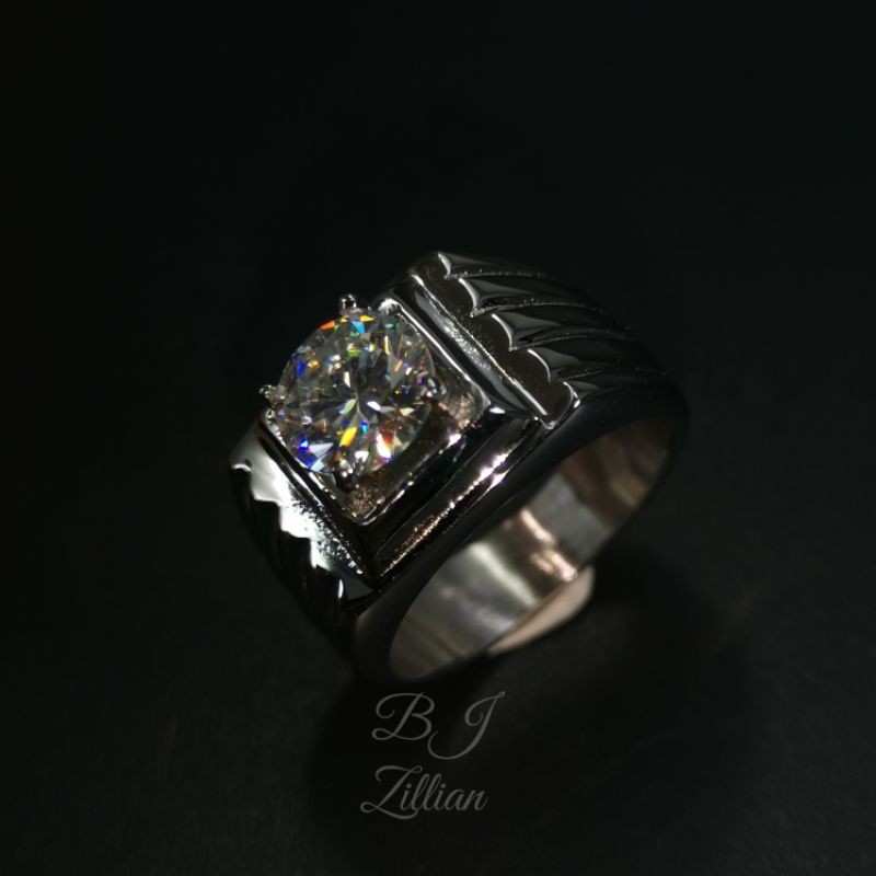 Cincin Permata Moissanite ring Titanium Asli - Original