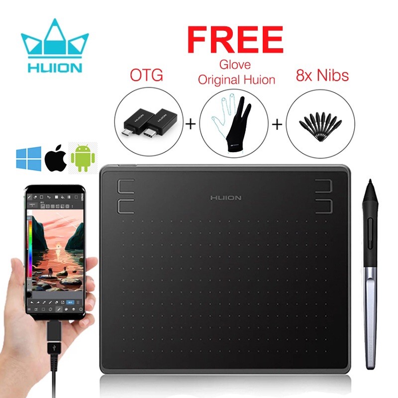 HUION HS64 Graphic Drawing Tablet Phone Android (Alt H420 H430P HS610