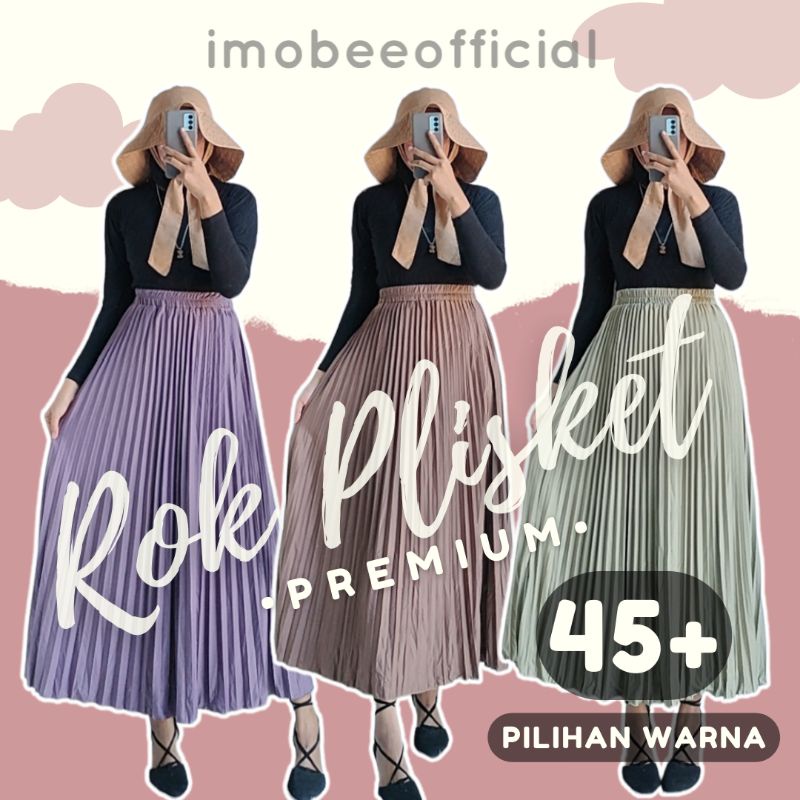 ROK PLISKET PREMIUM TEBAL GRADE A // PLEATED SKIRT SUPER PREMIUM // FLARE SKIRT