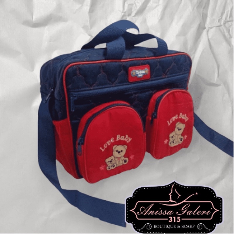 Tas bayi Jumbo model saku depan bordir