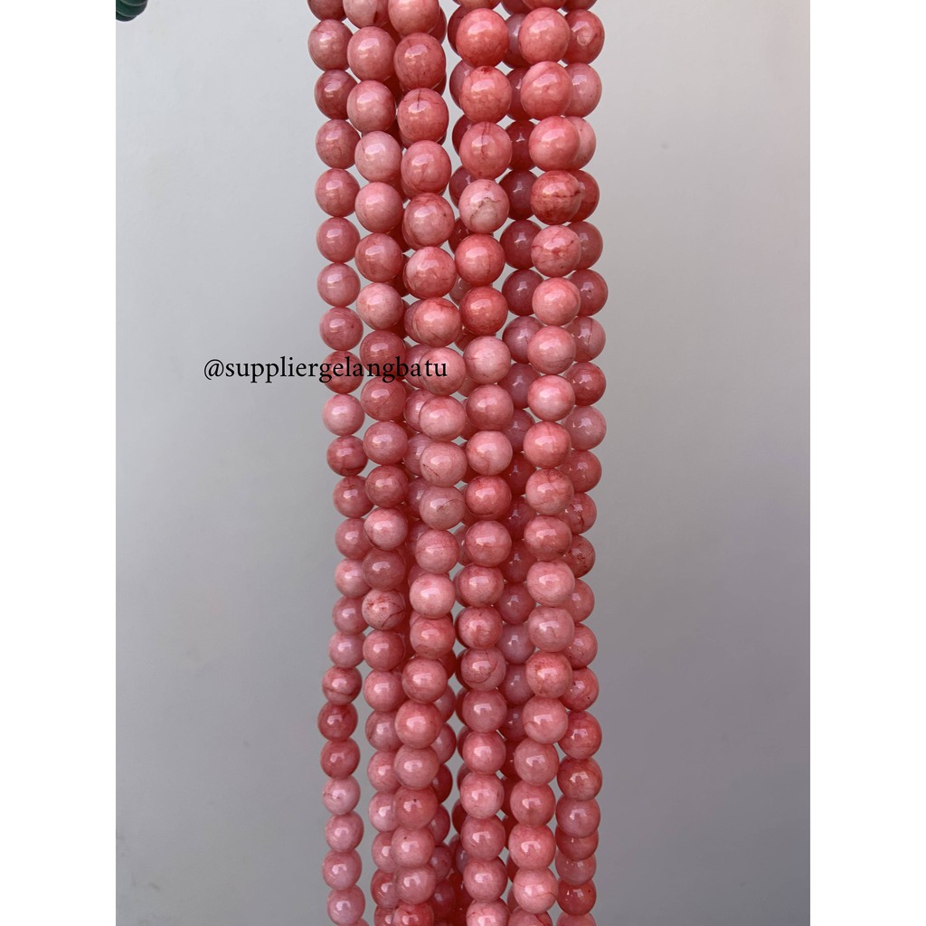 batu kristal red borneo pink 10mm banjar crystal stone healing serat