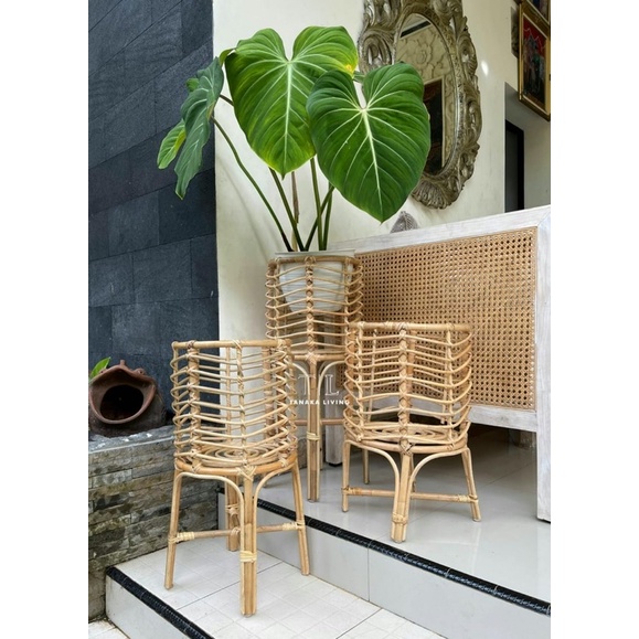 POT ROTAN / RATTAN POT / RATTAN PLANTER / POT ANYAMAN / TATAKAN POT / STANDING PLANTER / POT BUNGA /