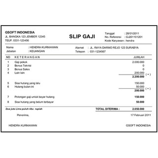 Contoh Slip Gaji Vivo Guru Paud