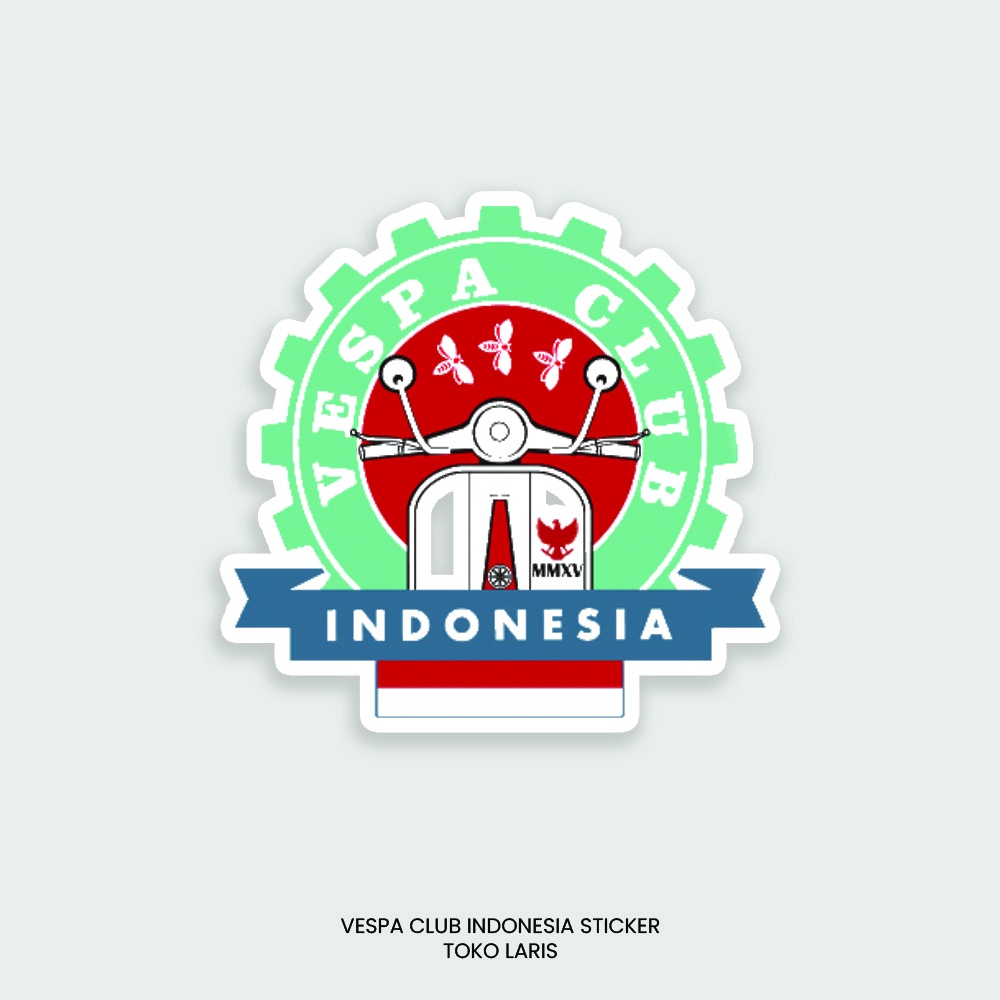 Sticker Vespa Club Indonesia Untuk Sticker Motor, Laptop, Tumblr, Helm, Case