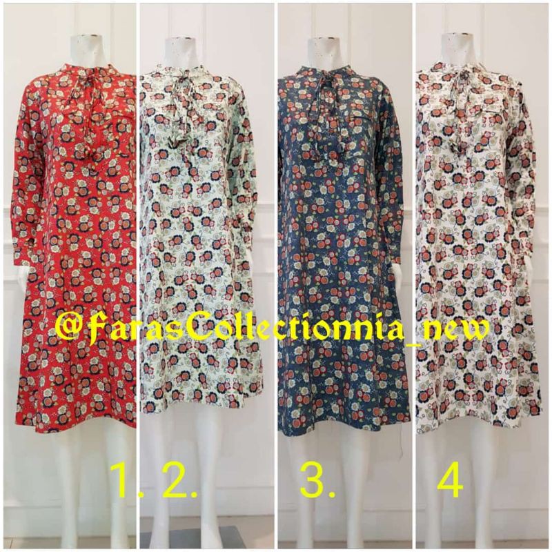 Long Tunik Katun Jepang Motif Bunga Ori By Edness Kayla