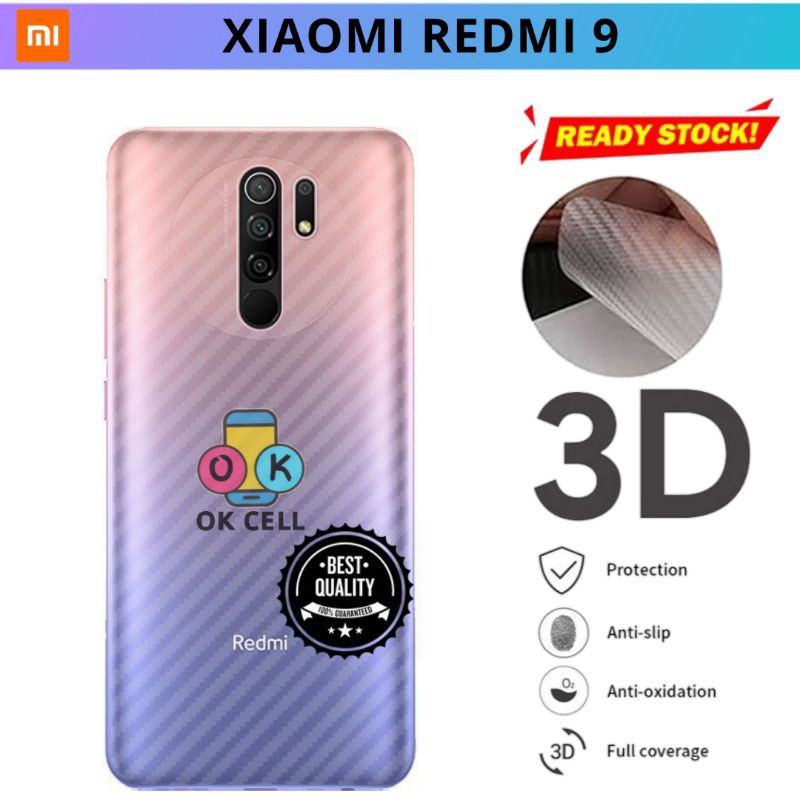 Skin Carbon Xiaomi Redmi 9 - Sticker Karbon Fiber Redmi 9 Garskin Anti Gores Belakang Premium