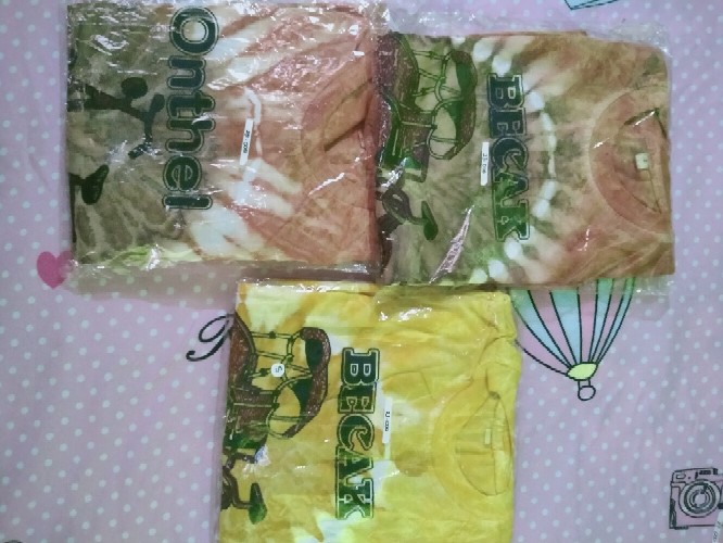 Trolis 1-5 Th Grosir Setelan Baju Batik Anak Bahan Kaos Unisex Laki Laki Perempuan Cowok Cewek Stak