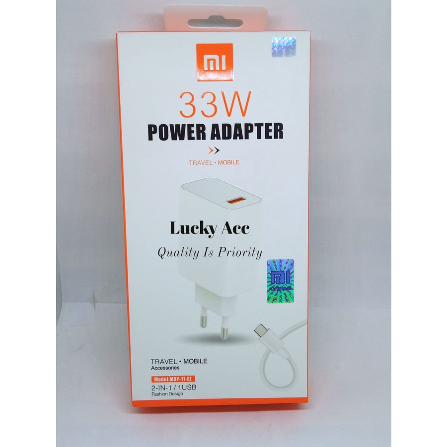 Charger Turbo Xiaomi 33 WATT Watt Type C Fast Charging Xiaomi Redmi Note 9 PRO / Redmi Not 8 Pro / R