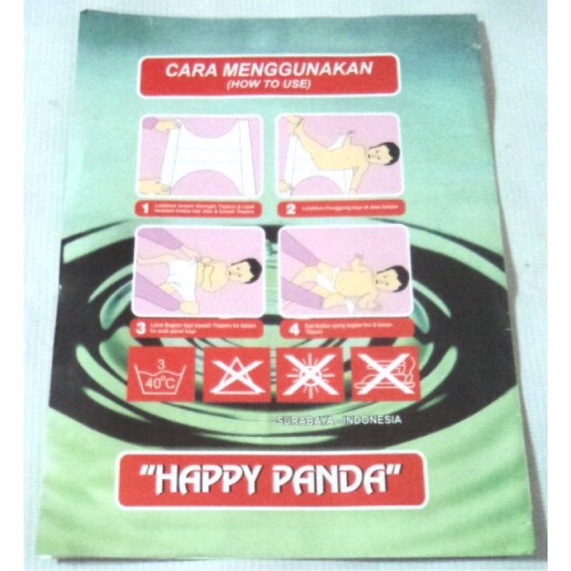 Popok Pelastik Bayi Happy Panda 1pack(berisi 5pcs) POPOK BAYI SEKALI PAKAI 100% AMAN (SNI) TERMURAH