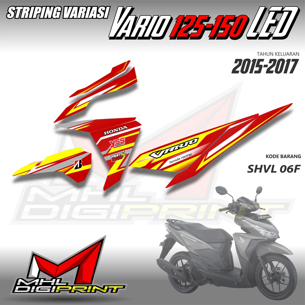 STRIPING VARIASI HONDA VARIO 125 &amp; 150 -  STIKER VARIO 125 &amp; 150 LED - SHVL 06