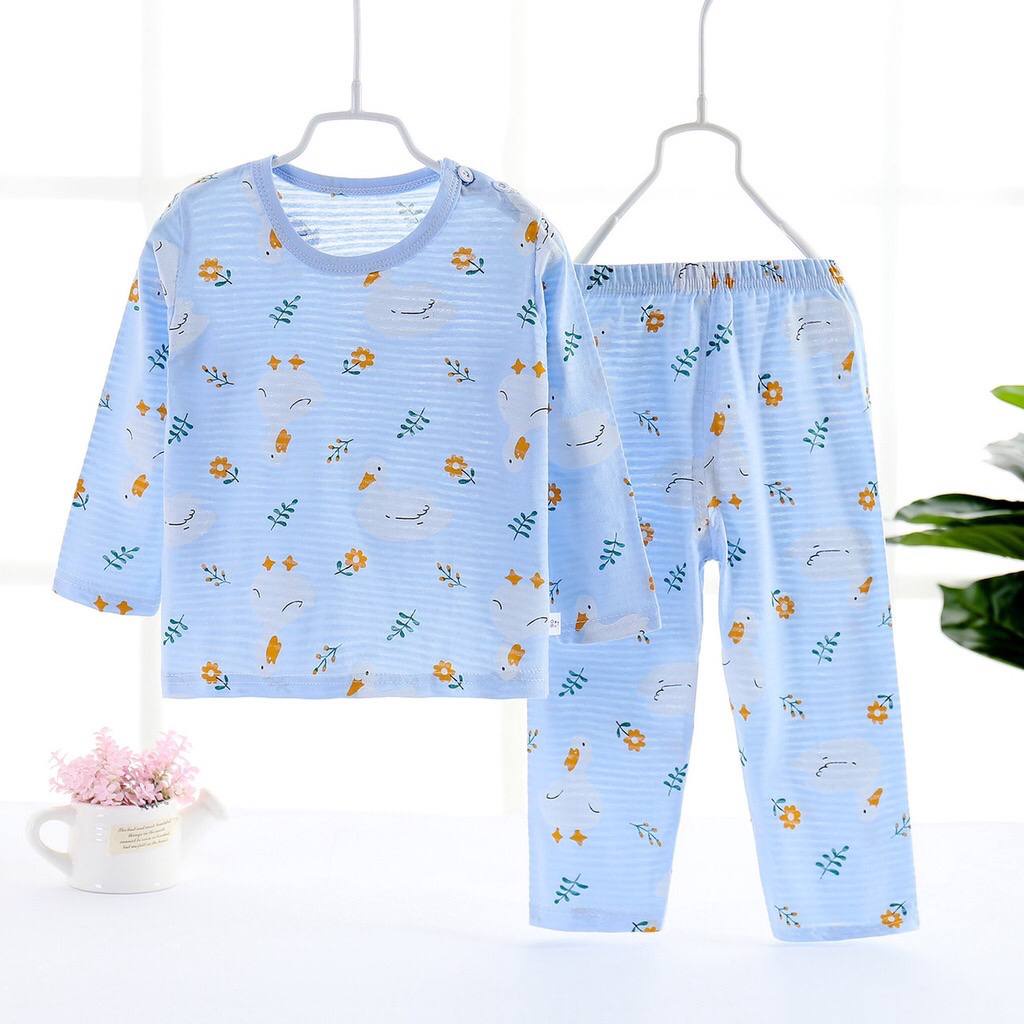 LIN9100 - Setelan Piyama Panjang Anak Bayi / Balita Karakter Lucu bahan katun