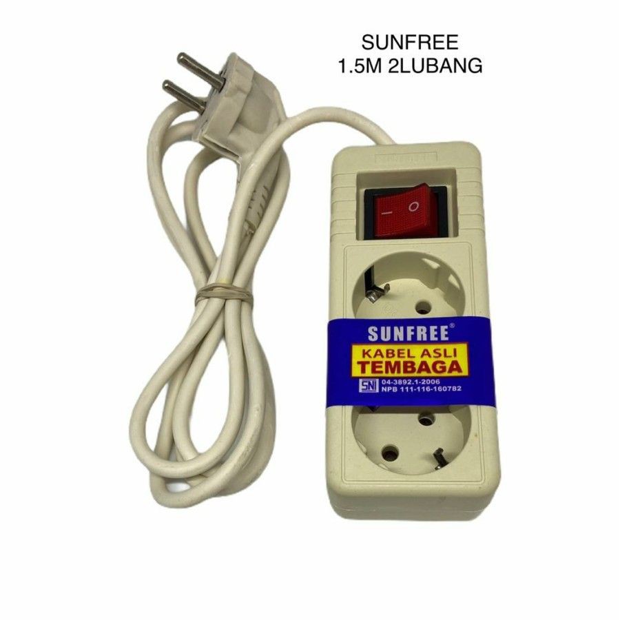 Sunfree Jupiter 12 Stop Kontak 1.5 meter 2 lubang