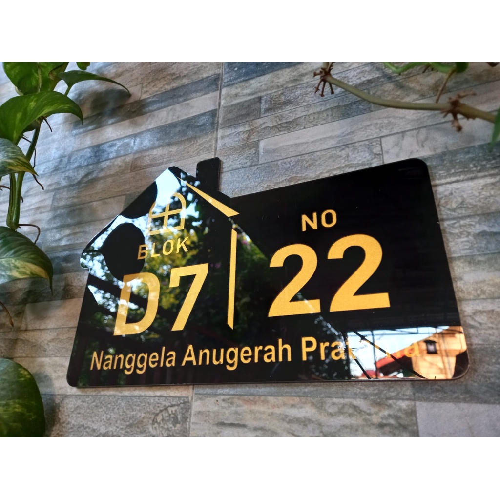 NOMOR RUMAH 28 x 18 cm / BAHAN ACRYLIC / LASER CUTTING